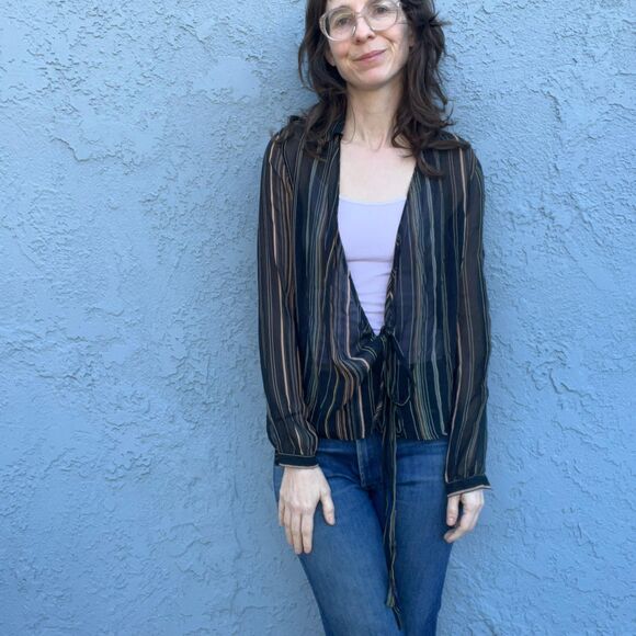 90s Silk Blouse Cardigan by The Limited size Medium - Picture 12 of 13